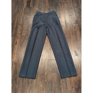 Vintage Liz Claiborne Pants Womens 4 Navy Dress Pleated Front Straight Leg Work